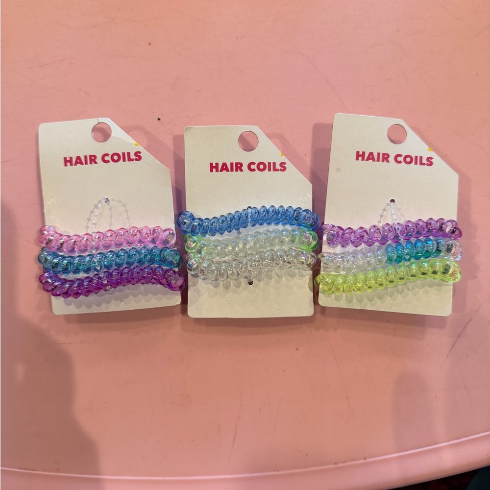 9 Colorful Hair Coil Ponytail holders Hair Ties